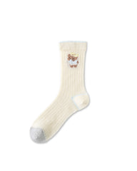 Womens Crew Socks Summer Bear Pattern Lightweight Casual Socks