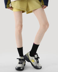 Womens Crew Thin Sports Compression Socks Cushioned Sole Black