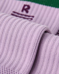 Womens Crew Thin Sports Compression Socks Green Trim Purple