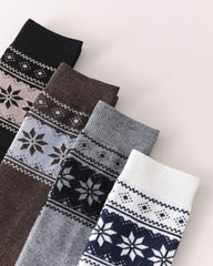 Womens Fair Isle Leg Warmers Stirrup Style Warm Knitted Socks