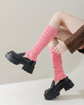 Womens Fashion Leg Warmers Ruffled Cuff Slim Look Thick Knit