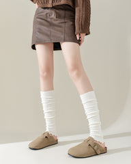 Womens Fashion Leg Warmers Thick Knit Ruffled Cuff Slim Look