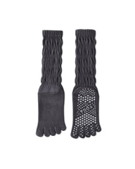 Womens Five Toe Socks Yoga Grip Non Slip Ribbed Slouchy Combed Cotton