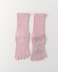 Womens Five Toe Yoga Socks Breathable Anti Slip Grip Crew Fit