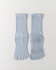 Womens Five Toe Yoga Socks Breathable Anti Slip Grip Crew Fit