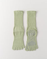 Womens Five Toe Yoga Socks Breathable Anti Slip Grip Crew Fit
