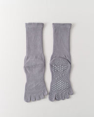 Womens Five Toe Yoga Socks Breathable Anti Slip Grip Crew Fit