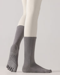 Womens Five Toe Yoga Socks Breathable Anti Slip Grip Fit Crew