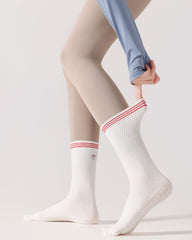 Womens Five Toe Yoga Socks Embroidered Non Slip Grip Breathable