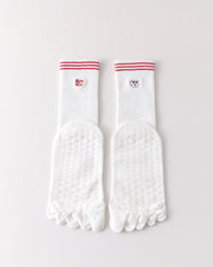 Womens Five Toe Yoga Socks Embroidered Non Slip Grip Breathable