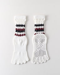 Womens Five Toe Yoga Socks Non Slip Grip Breathable Crew