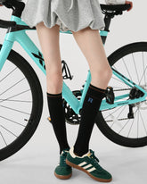 Womens Knee High Micro Pressure Sports Compression Thin Socks Black