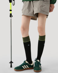 Womens Knee High Micro Pressure Thin Sports Compression Socks Black Green