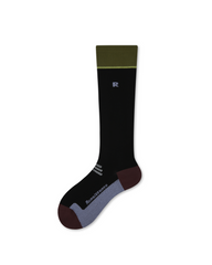Womens Knee High Micro Pressure Thin Sports Compression Socks Black Green