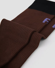 Womens Knee High Micro Pressure Thin Sports Compression Socks Brown