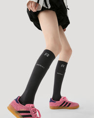 Womens Knee High Micro Pressure Thin Sports Compression Socks Deep Gray