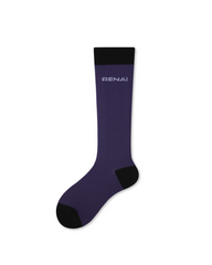 女款膝上微壓力薄型運動襪 紫色