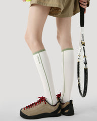 Womens Knee High Micro Pressure Thin Sports Compression Socks White