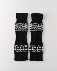 レディース 膝丈ソックス フェアアイル柄 ニット ヴィンテージ おしゃれ レッグウォーマー