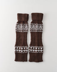 レディース 膝丈ソックス フェアアイル柄 ニット ヴィンテージ おしゃれ レッグウォーマー