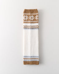 レディース ニーハイソックス フェアアイル柄 ニット クラシック レッグウォーマー