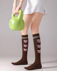 Womens Korean Style Pressure Knee High Yoga Socks Non Slip