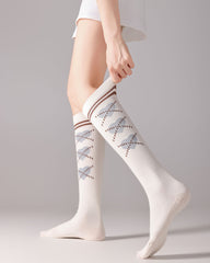 Womens Korean Style Pressure Knee High Yoga Socks Non Slip