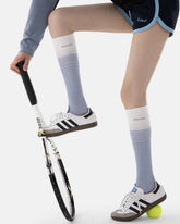 Womens PLA Sports Knee High Socks Breathable Ribbed Athletic Socks