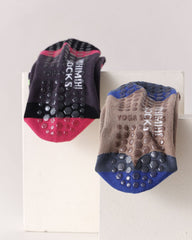 Womens Ruffle Edge Knee High Yoga Socks Non Slip Stretch