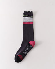 Womens Ruffle Edge Knee High Yoga Socks Non Slip Stretch