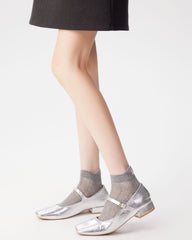 Womens Short Socks Butterfly Embroidery Soft Breathable Casual Socks