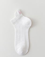 Womens Short Socks Butterfly Embroidery Soft Breathable Casual Socks