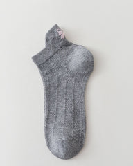 Womens Short Socks Butterfly Embroidery Soft Breathable Casual Socks