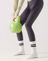 Womens Striped Yoga Socks Non Slip Breathable Crew Sport Socks