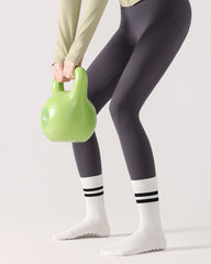 Womens Striped Yoga Socks Non Slip Breathable Crew Sport Socks