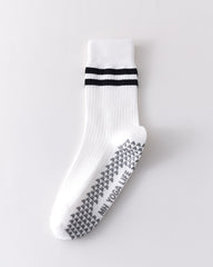 Womens Striped Yoga Socks Non Slip Breathable Crew Sport Socks