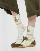 Womens Tabi Socks Cartoon Cute Pattern Fun Casual Socks