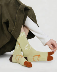 レディース足袋ソックス かわいいカートゥーン柄の楽しいカジュアルソックス