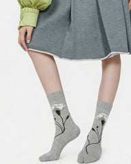 Womens Tabi Socks Floral Boneless Flower Pattern Cute Socks