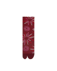 Womens Tabi Socks Retro 3D Fireworks Embossed Pattern Cute Socks
