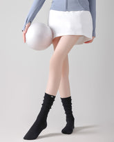 Womens Twisted Crew Yoga Socks Non Slip Combed Cotton Trendy Style