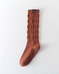 Womens Twisted Crew Yoga Socks Non Slip Combed Cotton Trendy Style