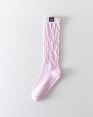 Womens Twisted Crew Yoga Socks Non Slip Trendy Style Combed Cotton