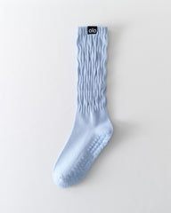 Womens Twisted Crew Yoga Socks Non Slip Trendy Style Combed Cotton