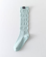 Womens Twisted Crew Yoga Socks Non Slip Trendy Style Combed Cotton