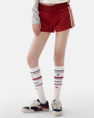 Womens White Stripe Sports Knee High Socks PLA Breathable Athletic Socks