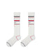 Womens White Stripe Sports Knee High Socks PLA Breathable Athletic Socks