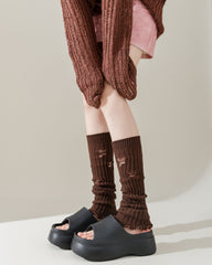 女款 Y2K 仿舊破洞時尚腿套