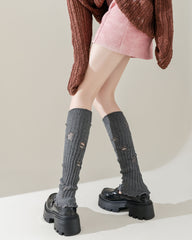 女款 Y2K 仿舊破洞時尚腿套