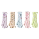 Coral Velvet Women's Half Finger Gloves Thick Fingerless Warm Soft Gloves